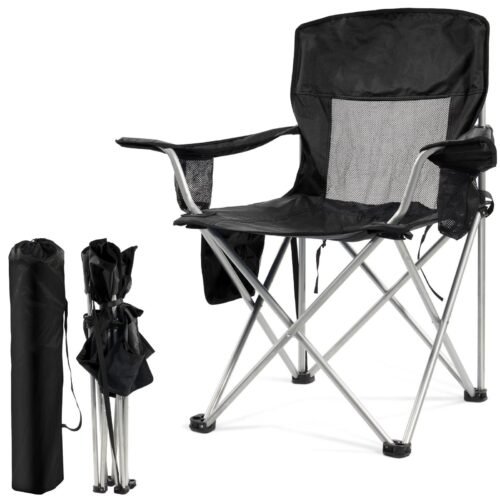 Portable Folding Camping Chair – Black